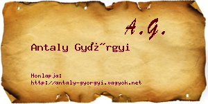 Antaly Györgyi névjegykártya